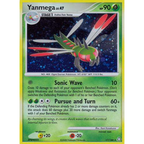 Yanmega 17/146 DP Legends Awakened Holo Rare Pokemon Card NEAR MINT TCG