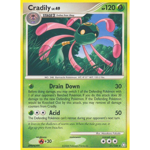 Cradily 21/146 DP Legends Awakened Rare Pokemon Card NEAR MINT TCG