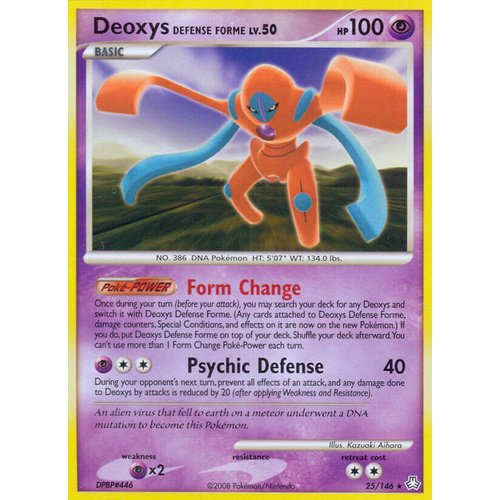 Deoxys Defense Forme 25/146 DP Legends Awakened Rare Pokemon Card NEAR MINT TCG