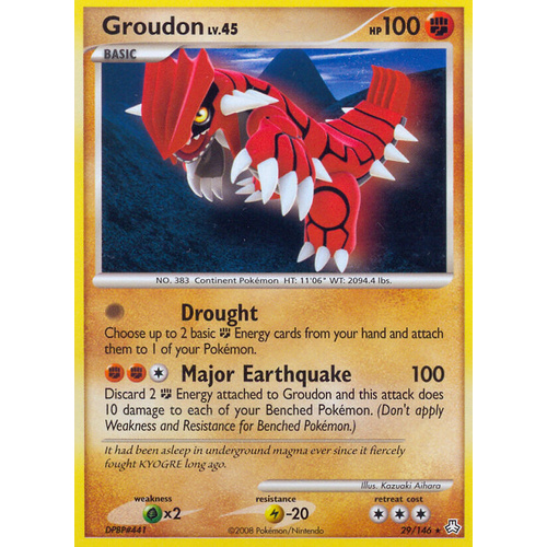 Groudon 29/146 DP Legends Awakened Rare Pokemon Card NEAR MINT TCG