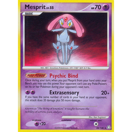 Mesprit 34/146 DP Legends Awakened Rare Pokemon Card NEAR MINT TCG