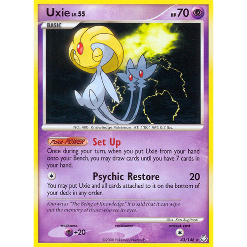 Uxie 43/146 DP Legends Awakened Rare Pokemon Card NEAR MINT TCG