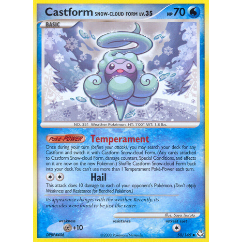 Castform Snow-Cloud Form 50/146 DP Legends Awakened Uncommon Pokemon Card NEAR MINT TCG