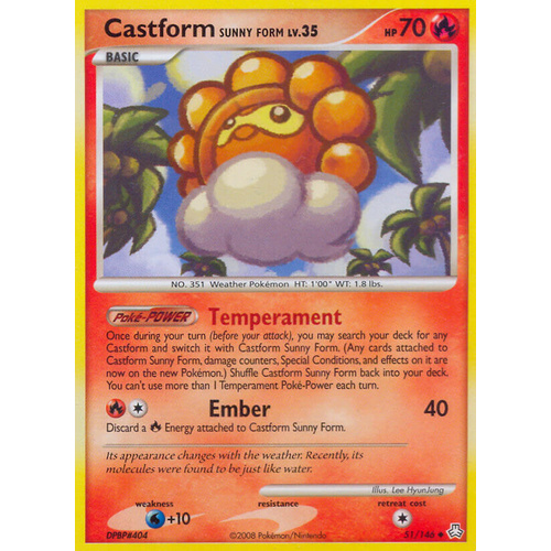 Castform Sunny Form 51/146 DP Legends Awakened Uncommon Pokemon Card NEAR MINT TCG