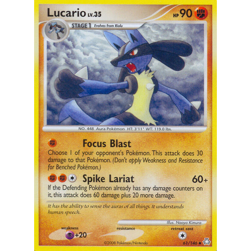 Lucario 61/146 DP Legends Awakened Uncommon Pokemon Card NEAR MINT TCG