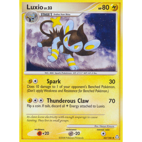 Luxio 62/146 DP Legends Awakened Uncommon Pokemon Card NEAR MINT TCG