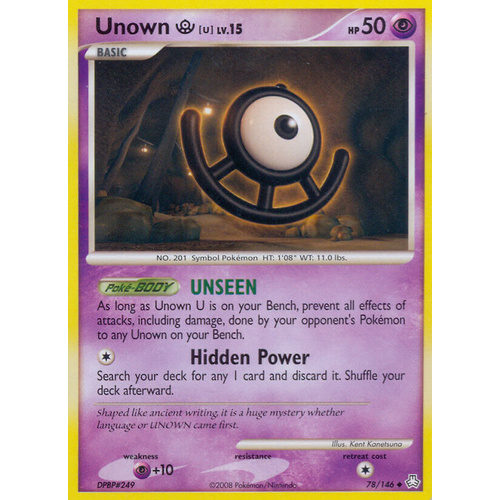 Unown U 78/146 DP Legends Awakened Uncommon Pokemon Card NEAR MINT TCG