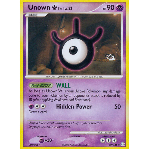 Unown W 80/146 DP Legends Awakened Uncommon Pokemon Card NEAR MINT TCG