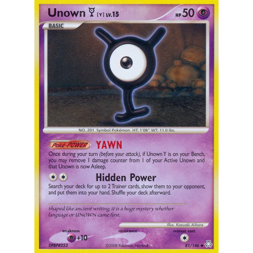 Unown Y 81/146 DP Legends Awakened Uncommon Pokemon Card NEAR MINT TCG