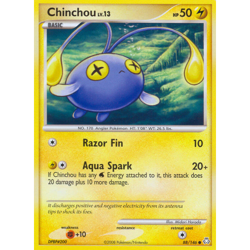 Chinchou 88/146 DP Legends Awakened Common Pokemon Card NEAR MINT TCG