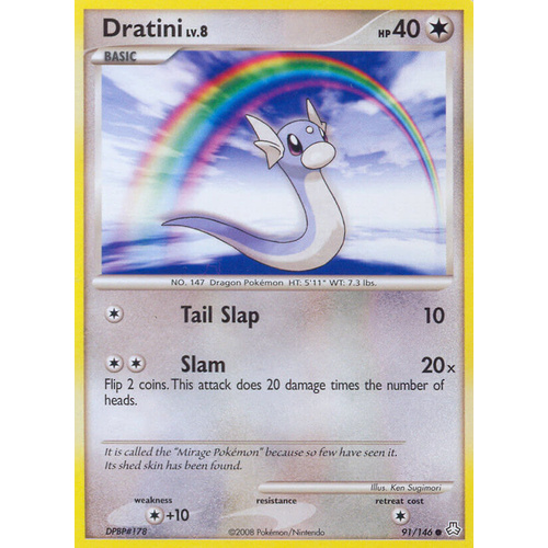 Dratini 91/146 DP Legends Awakened Common Pokemon Card NEAR MINT TCG