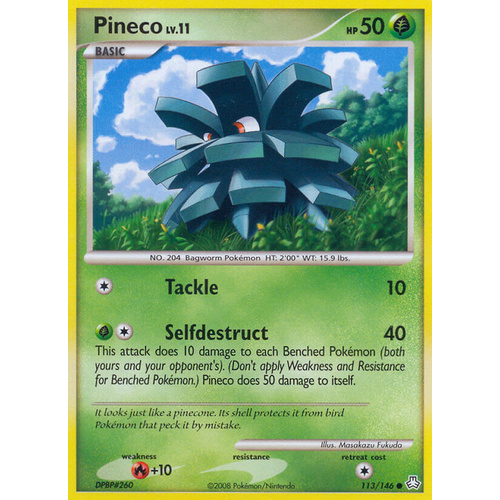 Pineco 113/146 DP Legends Awakened Common Pokemon Card NEAR MINT TCG