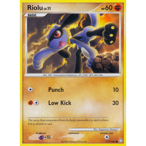 Riolu 117/146 DP Legends Awakened Common Pokemon Card NEAR MINT TCG