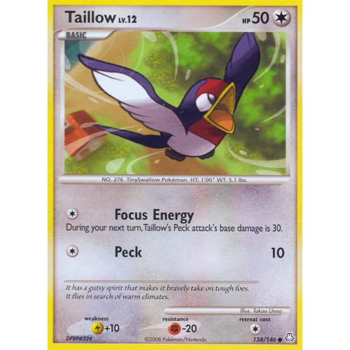 Taillow 124/146 DP Legends Awakened Common Pokemon Card NEAR MINT TCG
