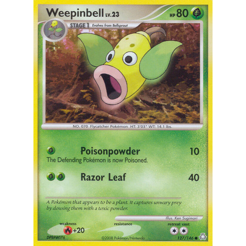 Weepinbell 127/146 DP Legends Awakened Common Pokemon Card NEAR MINT TCG