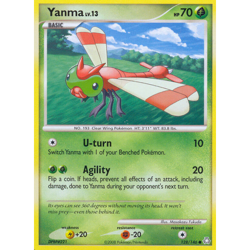 Yanma 128/146 DP Legends Awakened Common Pokemon Card NEAR MINT TCG