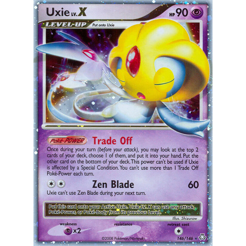 Uxie Lv. X 146/146 DP Legends Awakened Holo Ultra Rare Pokemon Card NEAR MINT TCG