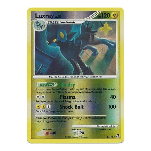 Luxray 8/146 DP Legends Awakened Reverse Holo Rare Pokemon Card NEAR MINT TCG
