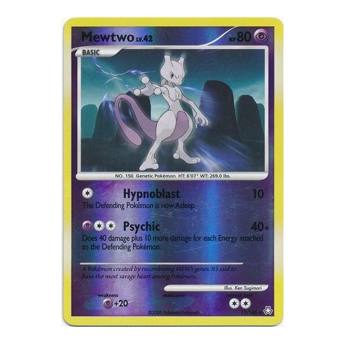 Mewtwo 11/146 DP Legends Awakened Reverse Holo Rare Pokemon Card NEAR MINT TCG