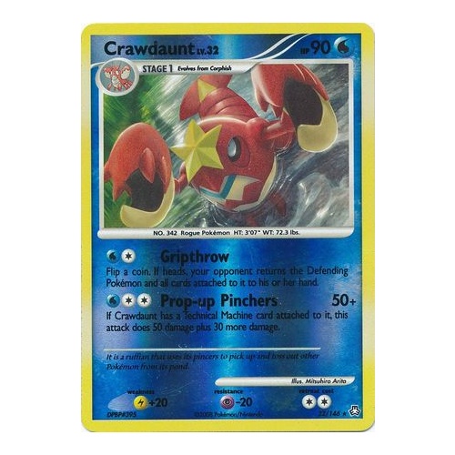 Crawdaunt 22/146 DP Legends Awakened Reverse Holo Rare Pokemon Card NEAR MINT TCG