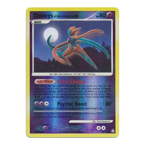Deoxys Attack Forme 24/146 DP Legends Awakened Reverse Holo Rare Pokemon Card NEAR MINT TCG