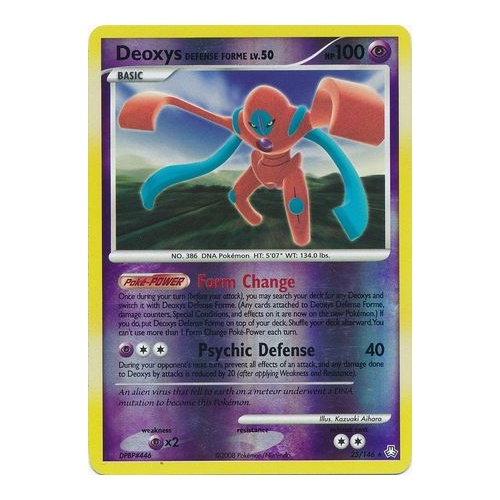 Deoxys Defense Forme 25/146 DP Legends Awakened Reverse Holo Rare Pokemon Card NEAR MINT TCG