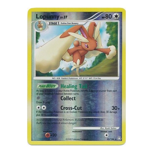 Lopunny 33/146 DP Legends Awakened Reverse Holo Rare Pokemon Card NEAR MINT TCG