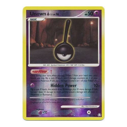 Unown ! 42/146 DP Legends Awakened Reverse Holo Rare Pokemon Card NEAR MINT TCG