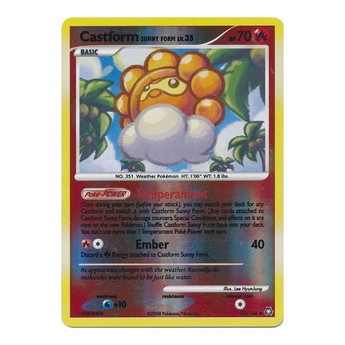 Castform Sunny Form 51/146 DP Legends Awakened Reverse Holo Uncommon Pokemon Card NEAR MINT TCG