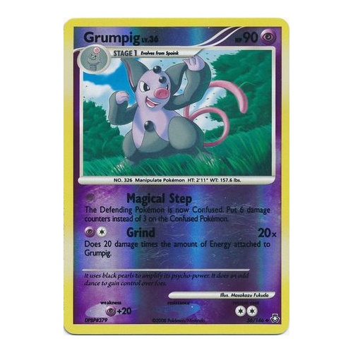 Grumpig 56/146 DP Legends Awakened Reverse Holo Uncommon Pokemon Card NEAR MINT TCG