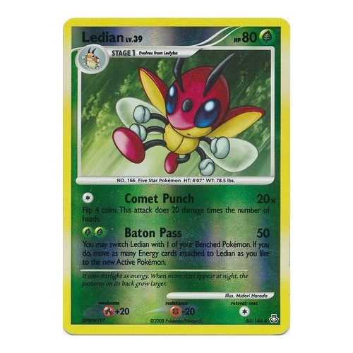 Ledian 60/146 DP Legends Awakened Reverse Holo Uncommon Pokemon Card NEAR MINT TCG