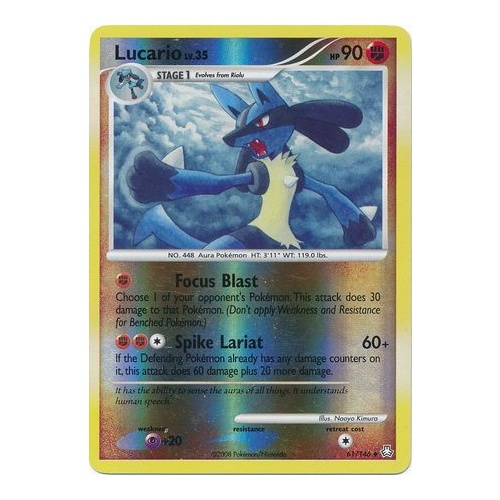 Lucario 61/146 DP Legends Awakened Reverse Holo Uncommon Pokemon Card NEAR MINT TCG
