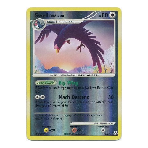 Swellow 73/146 DP Legends Awakened Reverse Holo Uncommon Pokemon Card NEAR MINT TCG