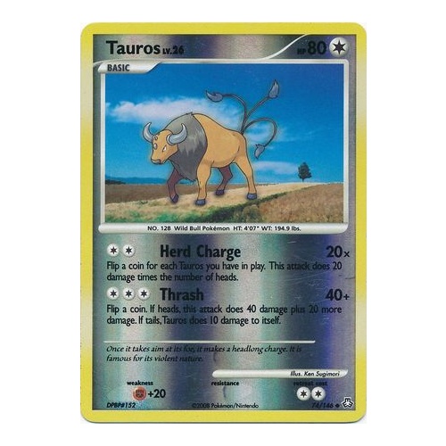 Tauros 74/146 DP Legends Awakened Reverse Holo Uncommon Pokemon Card NEAR MINT TCG