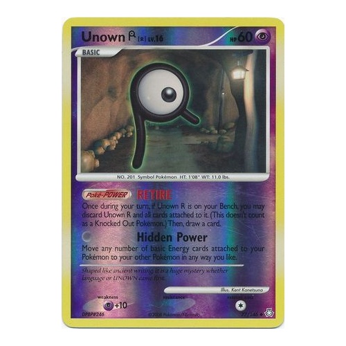 Unown R 77/146 DP Legends Awakened Reverse Holo Uncommon Pokemon Card NEAR MINT TCG