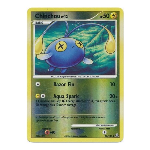 Chinchou 88/146 DP Legends Awakened Reverse Holo Common Pokemon Card NEAR MINT TCG