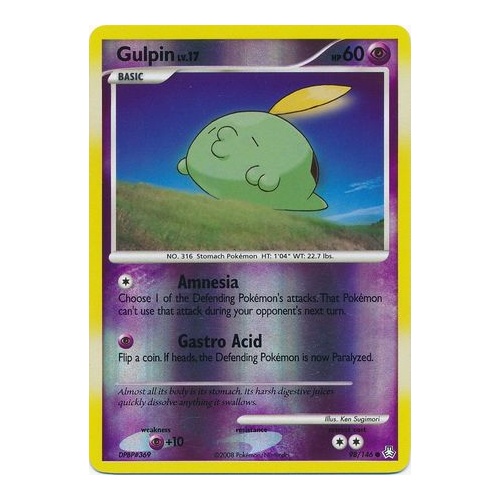 Gulpin 98/146 DP Legends Awakened Reverse Holo Common Pokemon Card NEAR MINT TCG