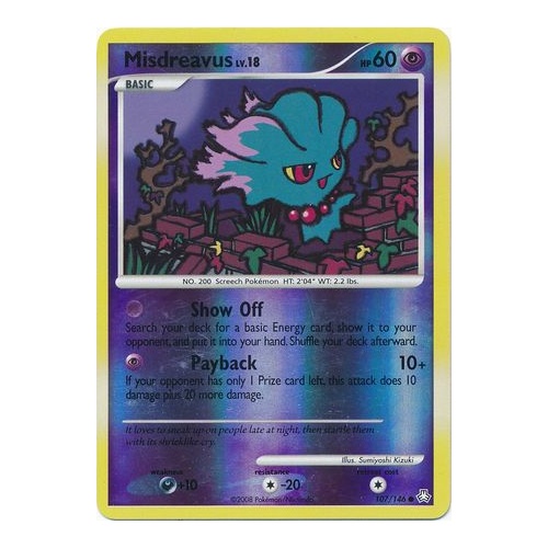 Misdreavus 107/146 DP Legends Awakened Reverse Holo Common Pokemon Card NEAR MINT TCG