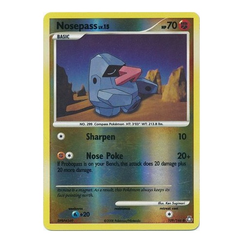 Nosepass 109/146 DP Legends Awakened Reverse Holo Common Pokemon Card NEAR MINT TCG