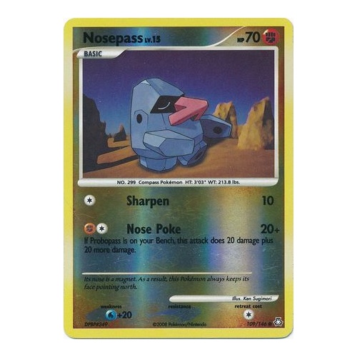 Nosepass 109/146 DP Legends Awakened Reverse Holo Common Pokemon Card NEAR MINT TCG