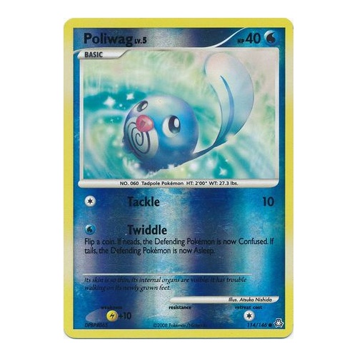 Poliwag 114/146 DP Legends Awakened Reverse Holo Common Pokemon Card NEAR MINT TCG