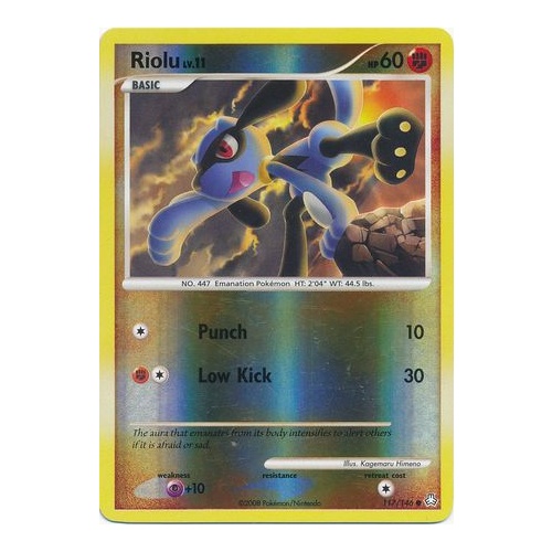 Riolu 117/146 DP Legends Awakened Reverse Holo Common Pokemon Card NEAR MINT TCG