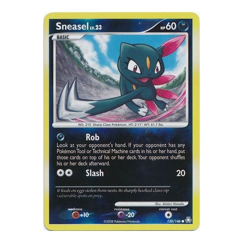 Sneasel 120/146 DP Legends Awakened Reverse Holo Common Pokemon Card NEAR MINT TCG