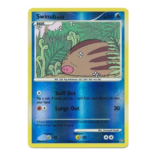 Swinub 123/146 DP Legends Awakened Reverse Holo Common Pokemon Card NEAR MINT TCG