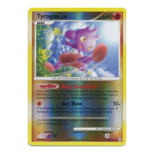 Tyrogue 126/146 DP Legends Awakened Reverse Holo Common Pokemon Card NEAR MINT TCG