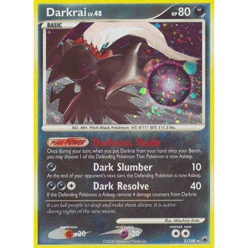 Darkrai 3/100 DP Majestic Dawn Holo Rare Pokemon Card NEAR MINT TCG