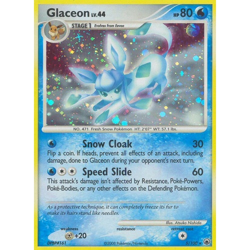 Glaceon 5/100 DP Majestic Dawn Holo Rare Pokemon Card NEAR MINT TCG