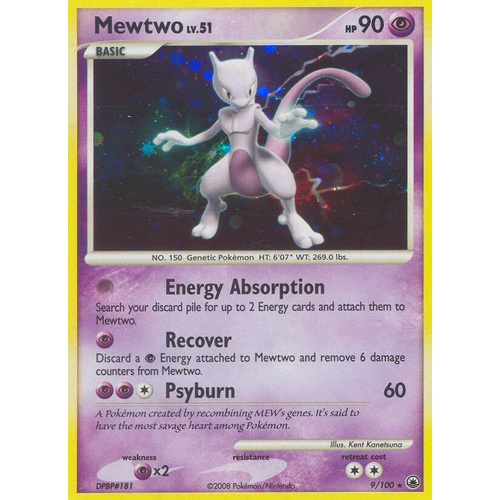 Mewtwo 9/100 DP Majestic Dawn Holo Rare Pokemon Card NEAR MINT TCG