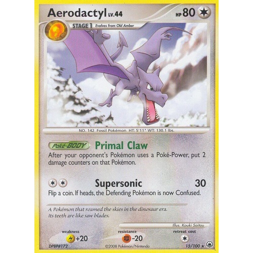 Aerodactyl 15/100 DP Majestic Dawn Rare Pokemon Card NEAR MINT TCG