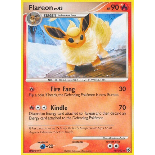 Flareon 19/100 DP Majestic Dawn Rare Pokemon Card NEAR MINT TCG